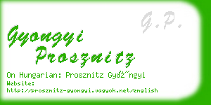 gyongyi prosznitz business card